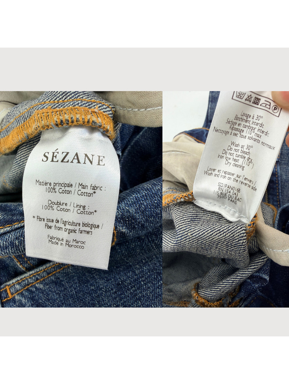 Sézane High Rise Straight Leg Jeans Dark Wash 36 - Picture 5 of 9